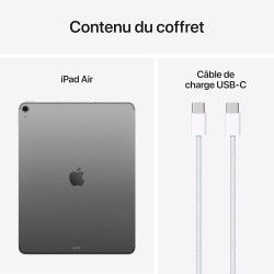 Apple iPad Air 13 Pouces avec Puce M3 : Apple Intelligence, écran Liquid Retina, 1 to, caméras Avant/arrière 12 Mpx, Wi-FI 6E et