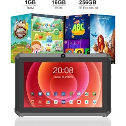Tablette Android, Tablette 7 Pouces, avec Support, Compatible avec Une Carte TF de 256 Go, Rouge