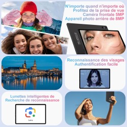 Tablette Android 15 Tablette 10 Pouces 20Go RAM + 128Go ROM(2To Extensible), Octa-Core, GMS Tablette Tactile, WiFi 6, 5G Wi-FI, 