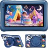 Tablette Enfant 7 Pouces Android 13,8Go RAM + 64Go ROM (Extensible 256Go),Octa-Core,5800mAh,Certifié Google (Bleu)