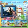 Tablette Enfant 7 Pouces Android 13,8Go RAM + 64Go ROM (Extensible 256Go),Octa-Core,5800mAh,Certifié Google (Bleu)