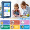 Tablette Enfant 7 Pouces Android 13,8Go RAM + 64Go ROM (Extensible 256Go),Octa-Core,5800mAh,Certifié Google (Bleu)