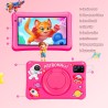 Tablette Enfants 7 Pouces,Android 13,8Go(4+4)+64Go,Octo-Core,Double Caméra,Contrôle Parental, Coque Antichoc (Rose)