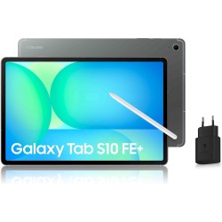 Samsung Galaxy Tab S10 FE+, Tablette Android 5G 13.1" 128 Go, S Pen inclus, Certification IP68, Gris Anthracite, Chargeur Secteu