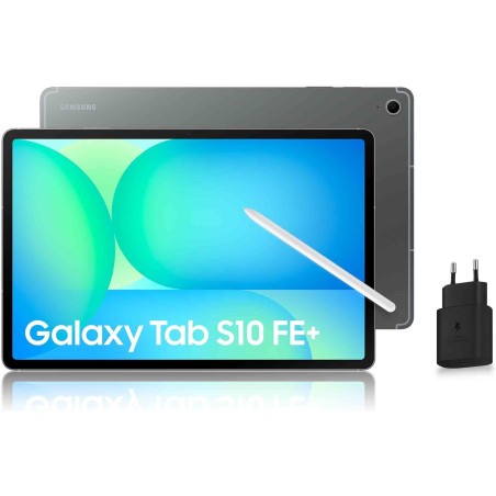 Samsung Galaxy Tab S10 FE+, Tablette Android 5G 13.1" 128 Go, S Pen inclus, Certification IP68, Gris Anthracite, Chargeur Secteu