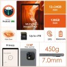 Tablette 10 pouces android 14 avec octa-core, 36gb ram+128gb rom (1tb tf), 2.4g+ 5gwifi, bleutooth 5.0, gps, 8000mah,13mp+8mp, f