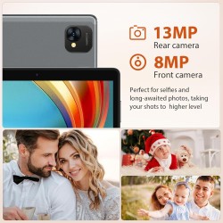Tablette 10 pouces android 14 avec octa-core, 36gb ram+128gb rom (1tb tf), 2.4g+ 5gwifi, bleutooth 5.0, gps, 8000mah,13mp+8mp, f