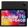 DOOGEE Tab A9+ Android 16 Tablette 11 Pouces, 20Go + 64Go (TF 2To) Unisoc T7200 8 580 mAh Gaming Tablette Wi-FI 5, 13 MP/FM/Face