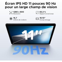 DOOGEE Tab A9+ Android 16 Tablette 11 Pouces, 20Go + 64Go (TF 2To) Unisoc T7200 8 580 mAh Gaming Tablette Wi-FI 5, 13 MP/FM/Face