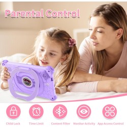 Tablette Enfants 7 Pouces Andriod Quad Core - 2 Go RAM 32 Go ROM 128 Go Extension - Contrôle Parental, Éducative et Divertissant
