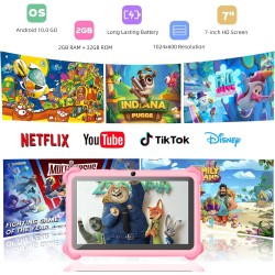 Tablette Enfants 7 Pouces Android Tablette avec GMS Certified 2 GB RAM 32GB ROM WiFi Tablette Educative pour Enfant Applications