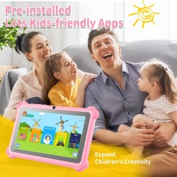 Tablette Enfants 7 Pouces Android Tablette avec GMS Certified 2 GB RAM 32GB ROM WiFi Tablette Educative pour Enfant Applications