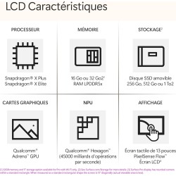 Microsoft Surface Pro (Chargeur Non Inclus) | Copilot+ PC | Ecran Tactile 13”| Snapdragon® X Plus | 16Go RAM | SSD 512Go | Derni