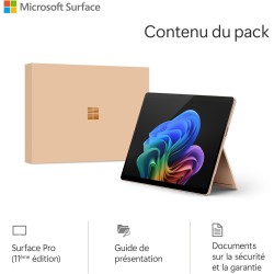 Microsoft Surface Pro (Chargeur Non Inclus) | Copilot+ PC | Ecran Tactile OLED 13 | Snapdragon® X Elite | 16Go RAM | SSD 512To |