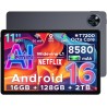 DOOGEE U11 Tablette Android 16 avec Gemini AI,11 Pouces 90 Hz,16GB RAM+128GB ROM(2TB TF),Octa-Core Tablette Android, 8580mAh,Cor