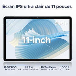 DOOGEE U11 Tablette Android 16 avec Gemini AI,11 Pouces 90 Hz,16GB RAM+128GB ROM(2TB TF),Octa-Core Tablette Android, 8580mAh,Cor