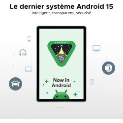 DOOGEE Tab A9 Pro+ Tablette Android 15,Tablette 11 Pouces/90Hz, Batterie 8580mAh, 30GB + 128GB/TF 2TB,Unisoc T7200 Tablette avec