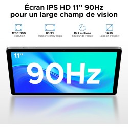 DOOGEE Tab A9 Pro+ Tablette Android 15,Tablette 11 Pouces/90Hz, Batterie 8580mAh, 30GB + 128GB/TF 2TB,Unisoc T7200 Tablette avec