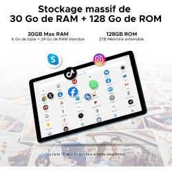 DOOGEE Tab A9 Pro+ Tablette Android 16, Tablette avec Clavier/90Hz, Batterie 8580mAh, 30GB + 128GB/TF 2TB,Tablette 11 Pouces Uni