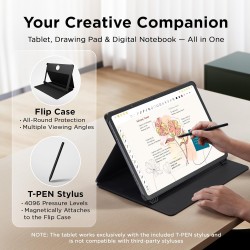 TCL NXTPAPER 14 - étui à Rabat - T-Pen - Tablette Wi-FI Display NXTPAPER 14 Pouces 16GB RAM, 256GB ROM Batterie 10000mAh Charge 