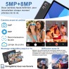 Tablette Android 15 avec 5G WiFi 10 Pouces 30Go RAM + 128Go ROM(2To Extensible), Widevine L1, Octa-Core 2.0GHz/8000mAh/8+5MP/Dou