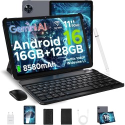 DOOGEE U11 Tablette Android 16, 11 Pouces Tablette avec Clavier, 16GB RAM+128GB ROM(2TB TF), T7200Octa-Core Tablette Tactile 90H