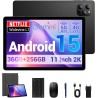 Tablette 11 Pouces Android 15 Tablette avec 4G LTE /5G WiFi,Octo-Core T615,36 Go+256 Go(2To TF),8000 mAh/2 W,16 MP+8 MP,Widevine