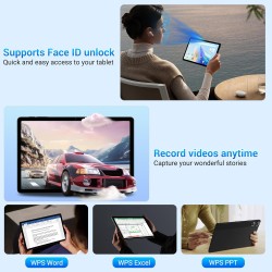 Tablette 11 Pouces Android 15 Tablette Tactile avec 4G LTE /5G WiFi,36Go+512Go/9580mAh/20W/13+8MP/Octa-Core/Face ID/TÜV/GMS/BT5.