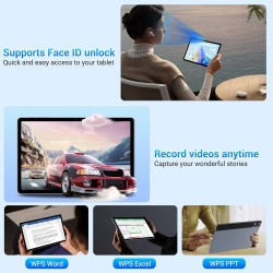 Tablette 11 Pouces Android 15 Tablette Tactile avec 4G LTE /5G WiFi,36Go+512Go/9580mAh/20W/13+8MP/Octa-Core/Face ID/TÜV/GMS/BT5.