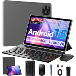 Tablette 11 Pouces Android 15 Tablette avec 4G LTE /5G WiFi,Octo-Core T615,36 Go+256 Go(2To TF),8000 mAh/2 W,16 MP+8 MP,Tablette