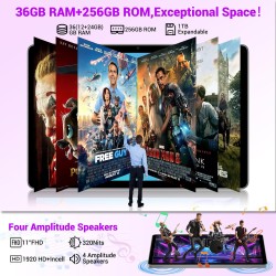 Tablette 11 Pouces Android 15 Tablette avec 4G LTE /5G WiFi,Octo-Core T615,36 Go+256 Go(2To TF),8000 mAh/2 W,16 MP+8 MP,Tablette