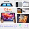 Tablette 13 Pouces Android 15 Tablette Tactile avec 4G LTE /5G WiFi,36Go+512Go/11580mAh/20W/13+8MP/Octa-Core/Face ID/TÜV/GMS/BT5