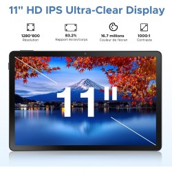 DOOGEE U11 Pro Tablette Android 15, Tablette 11 Pouces 30GB RAM+256GB ROM/TF 2TB, Batterie 8580mAh,Tablette avec Clavier Unisoc 