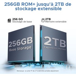 DOOGEE U11 Pro Tablette Android 15, Tablette 11 Pouces 30GB RAM+256GB ROM/TF 2TB, Batterie 8580mAh,Tablette avec Clavier Unisoc 