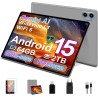Tablette Android 15 avec 64Go ROM +2TB TF Extensible, Freeform,10 Pouces,WiFi 6, 8-Cores, Gemini AI, GMS, 8MP+5MP, Widevine L1, 