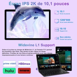 2025 Dernier 10 Pouces Tablette Android 15 avec 5G Wi-FI 6,20 GO RAM+128 GO ROM (1To TF),Octa-Core Tablette Tactile PC,GMS,Widev