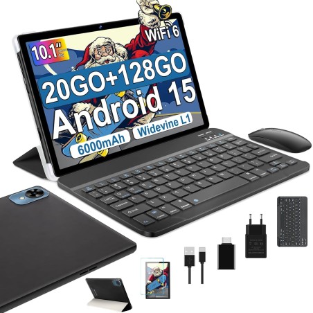 fezawio 2026 Dernier 10 Pouces Tablette Android 15 avec 5G Wi-FI 6,20 GO RAM+128 GO ROM (1To TF),Octa-Core Tablette Tactile PC,G