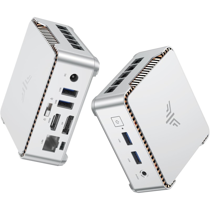NiPoGi Essenx E2 Mini PC W-11 Pro, Ιntel Alder Lake-Ν95(jusqu'à 3,4 GHz), 16 Go DDR4 256 Go M.2 SSD Mini Ordinateur de Bureau, D