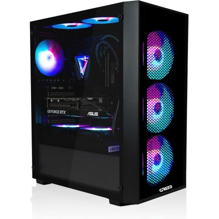 Greed® MK2 Pro - High End PC Gamer - AMD Ryzen 7 5700X + Nvidia Geforce RTX 5070 12GB - Ordinateur Rapide + PC Gaming 4K - 4.6 G