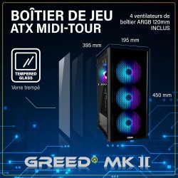 Greed® MK2 - High End PC Gamer - Intel Core i7 12700F + Nvidia Geforce RTX 5060 - Ordinateur RGB Ultra Rapide + PC Gaming 4K Ray