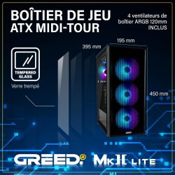 Greed®MK2 Lite - High End PC Gamer - Intel Core i5 10400F + Nvidia Geforce RTX 3050- Ordinateur RGB Ultra Rapide + PC Gaming 4K 