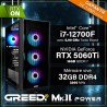 Greed®MK2 Power - High End PC Gamer - Intel Core i7 12700F + Nvidia Geforce RTX 5060Ti 16GB - Ordinateur RGB Ultra Rapide + PC G