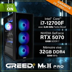 Greed® MK2 Pro - High End PC Gamer - Intel Core i7-12700F + Nvidia Geforce RTX 5070 - Ordinateur Rapide + PC Gaming 4K - 4,9 GHZ