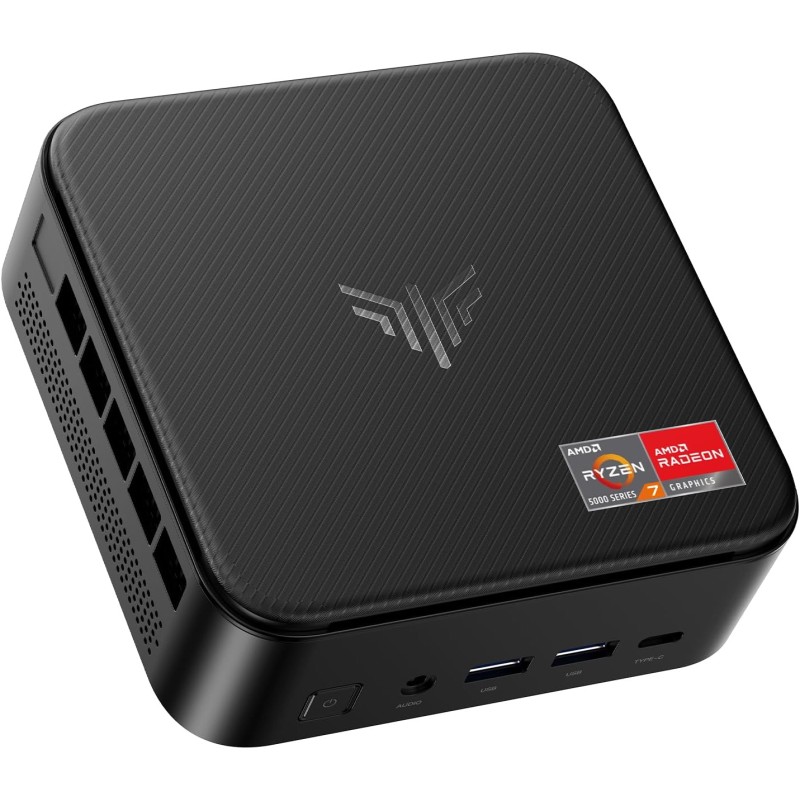 NiPoGi E3B Mini PC AMD Ryzen 7 5825U 16 Go DDR4 / 512 Go SSD Micro Ordinateur Bureau, Graphique Radeon RX Vega 8, DP + HDMI 4K, 