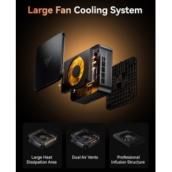 NiPoGi E3B Mini PC AMD Ryzen 7 5825U 16 Go DDR4 / 512 Go SSD Micro Ordinateur Bureau, Graphique Radeon RX Vega 8, DP + HDMI 4K, 
