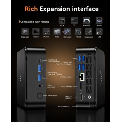 NiPoGi E3B Mini PC AMD Ryzen 7 5825U 16 Go DDR4 / 512 Go SSD Micro Ordinateur Bureau, Graphique Radeon RX Vega 8, DP + HDMI 4K, 
