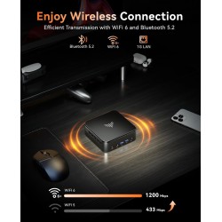 Mini PC 32 Go DDR4 1 to SSD, AMD Ryzen 5 7430U(Jusqu'à 4,3 GHz, 6C/12T) Micro Ordinateur Bureau, Radeon RX Vega 7 PC pour Bureau