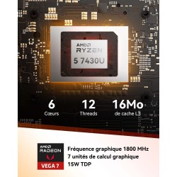 GEEKOM Mini PC A5 2025 Edition avec AMD Ryzen 5 7430U, Silencieux NUC Mini Ordinateur de Bureau avec Graphiques AMD Radeon, 16Go