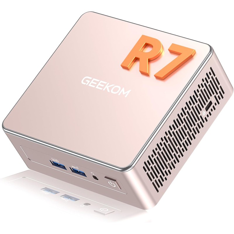 GEEKOM A5 Mini PC avec AMD Ryzen 7 5825U (jusqu'à 4.5GHz) NUC Mini Ordinateur de Bureau, 16 Go RAM 512Go SSD, Mini PC Windows 11
