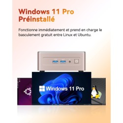 GEEKOM A5 Mini PC avec AMD Ryzen 7 5825U (jusqu'à 4.5GHz) NUC Mini Ordinateur de Bureau, 16 Go RAM 512Go SSD, Mini PC Windows 11